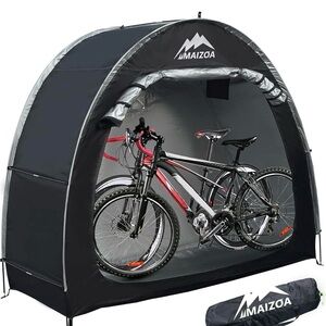 MAIZOA Bike Storage Tent - Black with Silver Accents